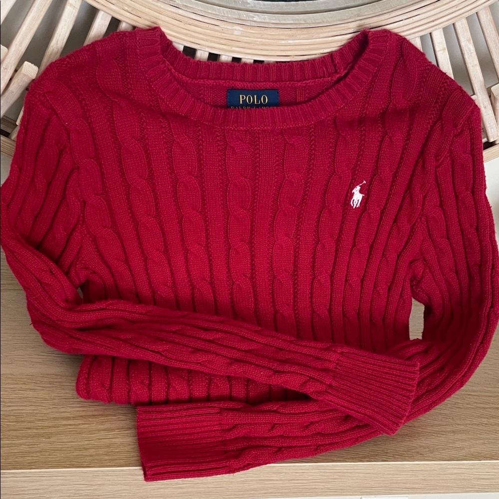 Polo by Ralph Lauren kids Vibrant Red Cable Knit Sweater
